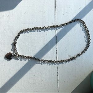 Silver diamond heart necklace